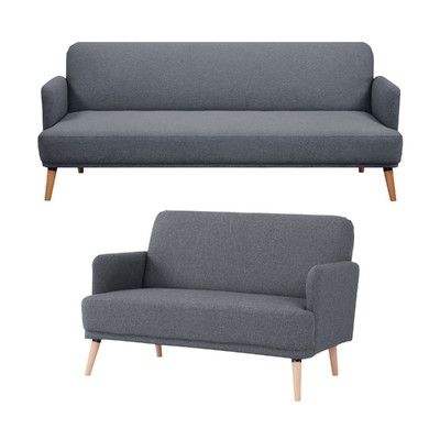 3 + 2 Seater Sofa Fabric Uplholstered Lounge Couch - Dark Grey
