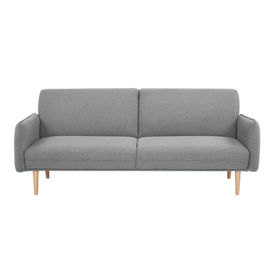 3 Seater Sofa Queen Bed Fabric Uplholstered Lounge Couch - Light Grey