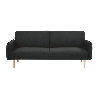 3 Seater Sofa Queen Bed Fabric Uplholstered Lounge Couch - Charcoal