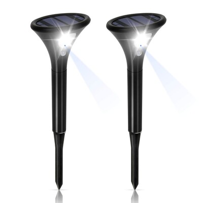 Solar Garden Lights With Spike - Motion Sensor - Two In One Package