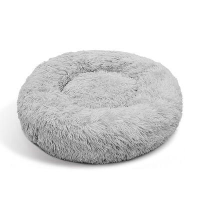 Pet Dog Bed Bedding, Plush Round Comfort Nest, Light Grey, Xl 100Cm