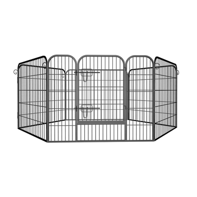 Heavy Duty Pet Dog Game Fence, Foldable Metal Fence, Black