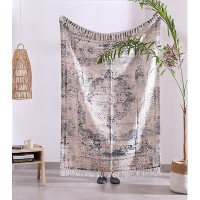 Luxury Rustic Cotton Wool Throw Rug Blanket Quilt- Large Picnic Throw Rug