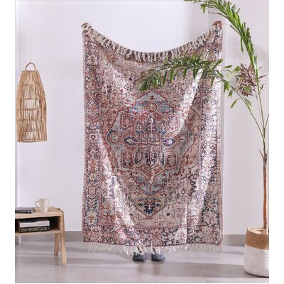 Luxury Rustic Throw Blanket | Cotton & Wool | Large Picnic Rug