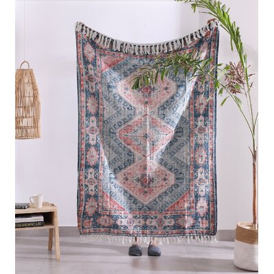Large Rustic Throw Blanket | Cotton & Wool | Picnic Rug Home Decor