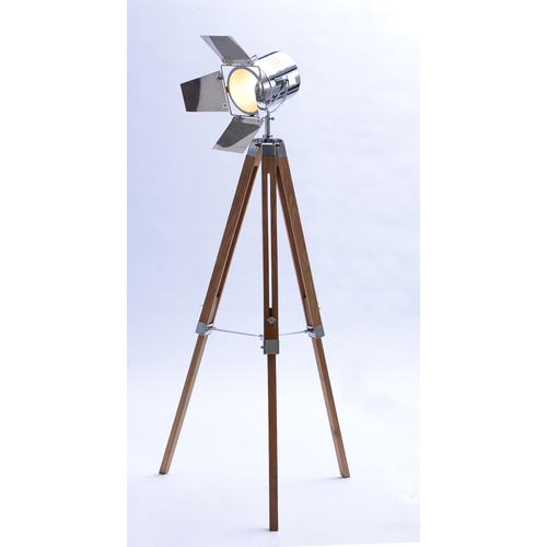 Tripod Floor Lamp With Chromed Head And Sheets
