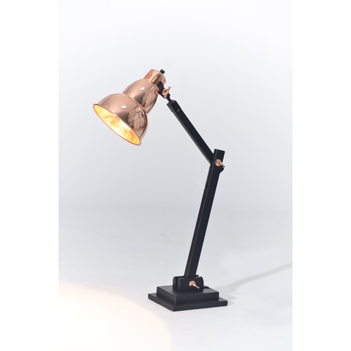 Table Lamp With Rose Gold/Gold Inside Gourd Shade And Base