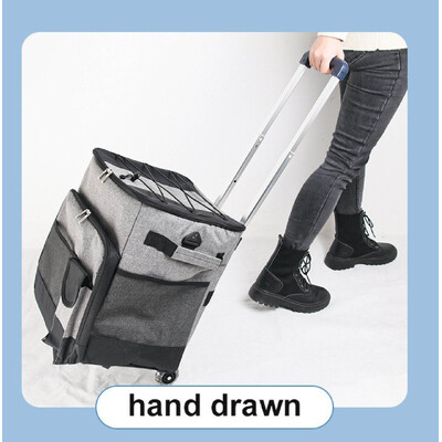 Thermally Insulated Picnic Cooler Trolley - 36L - Grey