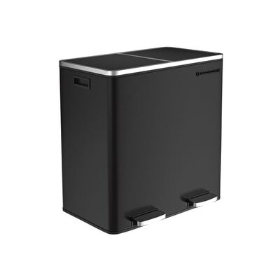 Dual Rubbish Bin 2 X 30L Recycling Bin Black