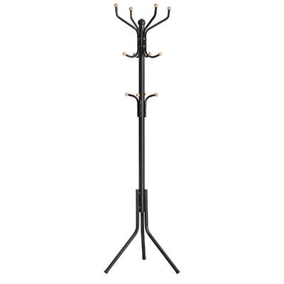 Metal Coat Rack 182 Cm Tall Hall Tree Black