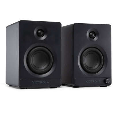 Tempo Bluetooth Bookshelf Speakers Hi-Fi Wireless Home Audio Black