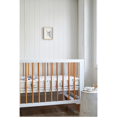 Solid timber cot - Natural 