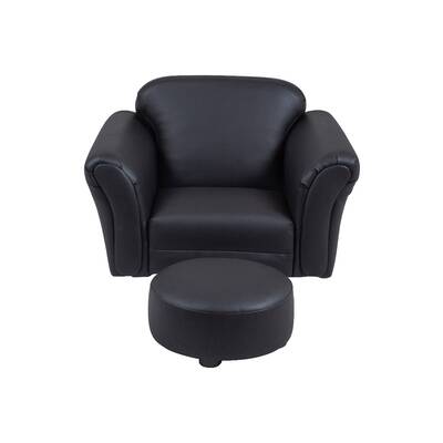 Kids Rocking Chair & Ottoman - Black