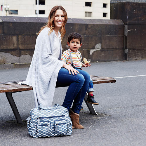 Oioi Smokey Blue Eclipse Dot Carryall Nappy Bag