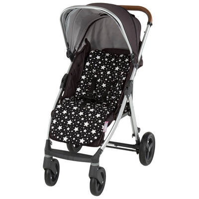 Comfi-Cush Stroller Liner - Black & White Stars 
