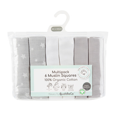Cuddleco Muslins - Grey Star 