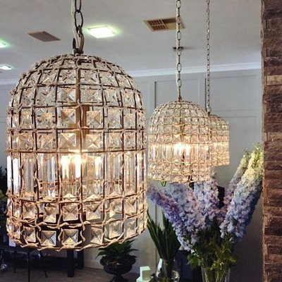 Brass Dome Glass Crystal Chandelier for Exquisite Interiors