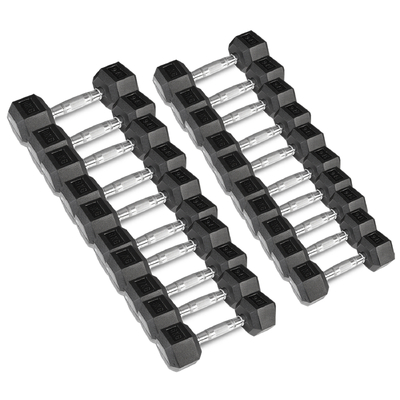 110kg Hex Fixed Dumbbell  Set (1-10kg Pairs)
