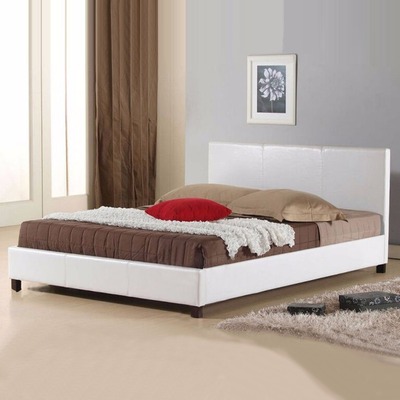 Mondeo PU Leather Double White Bed