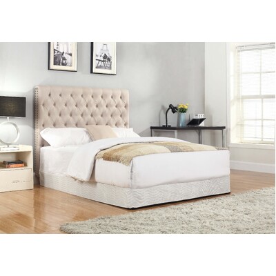 Elegant Beige Upholstered Double Headboard