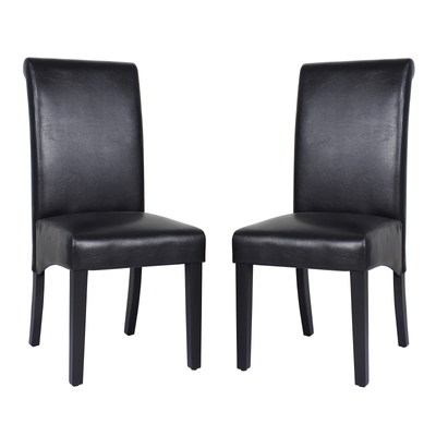 Swiss Wooden Dining Chairs Black 2x