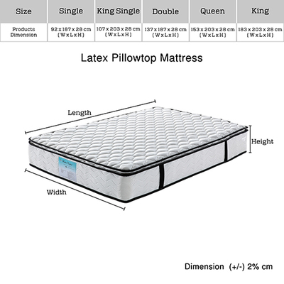Latex Pillowtop Mattress  Double