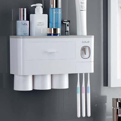 Toothbrush Holders With Automatic Dispenser (4 Cups)