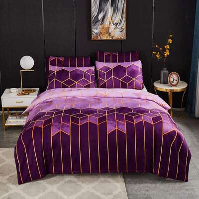 Erena Purple Quilt/Doona/Duvet Cover Set - King Size - Stylish