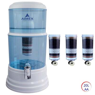 20L Benchtop Water Purifier Maifan Stone with 3 X 8 Stage Fluoride Reduction Filters