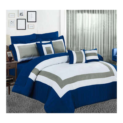 10 Piece Comforter And Sheets Set King Navy