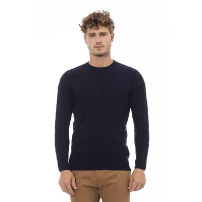 Elegant Blue Viscose Sweater - Alpha Studio