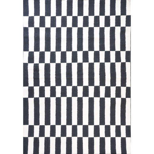 Brick Durry Rug Black & White 160x230cm