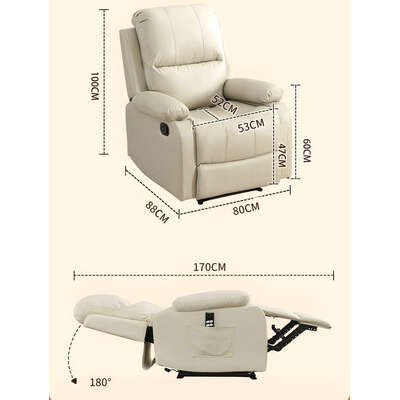 Push Back Theater Recliner Sofa Leisure Lazy Single Sofa 