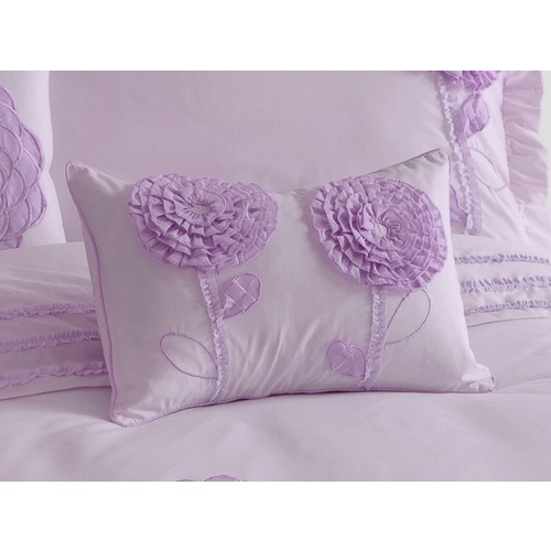 Floret Lilac 2 Flowers Filled Cushion by Whimsy