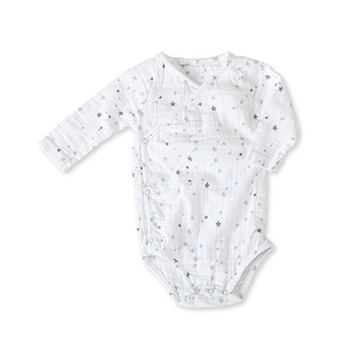 Night Sky Starburst Long Sleeve Kimono Body Suit by Aden and Anais size 0-3 Months