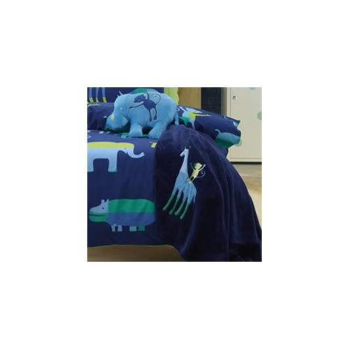 Animal Patch Fleece Throw Rug by Jiggle & Giggle
