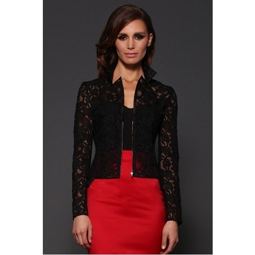 Lola Black Jacket by Elle Zeitoune - Size 10 (Small)