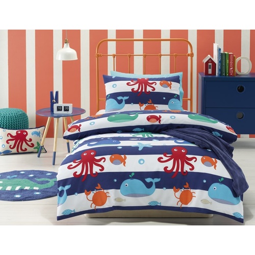 Sea Creatures Single Quilt Cover Set by Jiggle & Giggle