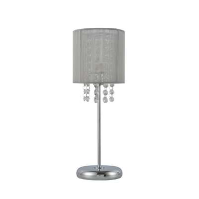 Emilia Table Lamp With Acrylic Drops - Grey Shade
