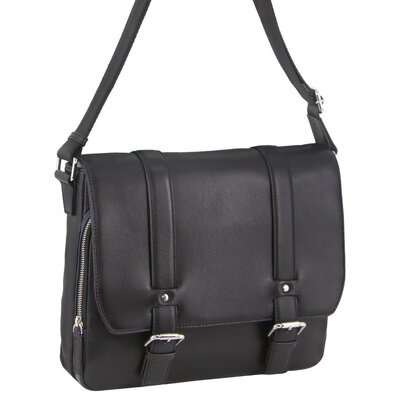 Pierre Cardin Pebbled Leather 13" Laptop Bag - Black