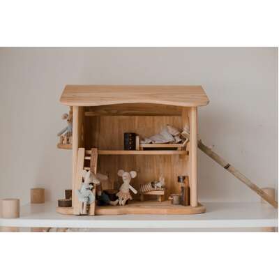 Two-Storey Dollhouse Wooden Cottage Kids Toy | EXTG