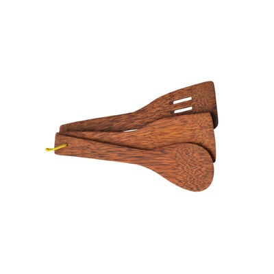 3Pcs Coconut Wooden Utensil Set Home Dinning Natural