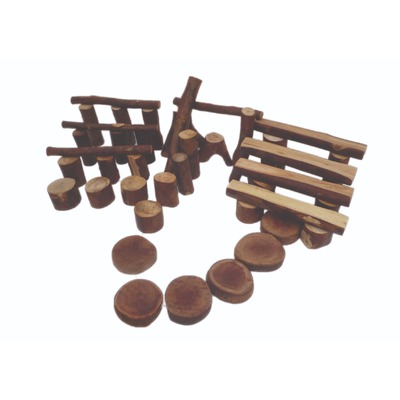 Natural Barked tree blocks 42 pcs