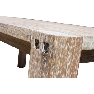 Sturdy 2 Metre table White Brush Finish