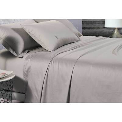 Queen Size 500TC Cotton Sateen Fitted Sheet (Linen Color)