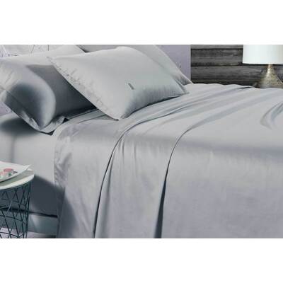 King Size 500TC Cotton Sateen Fitted Sheet (Silver Color)