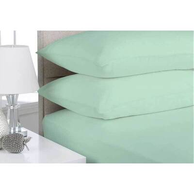 King Size Mint Color Egyptian Cotton Flannelette Sheet Set (3PCS)