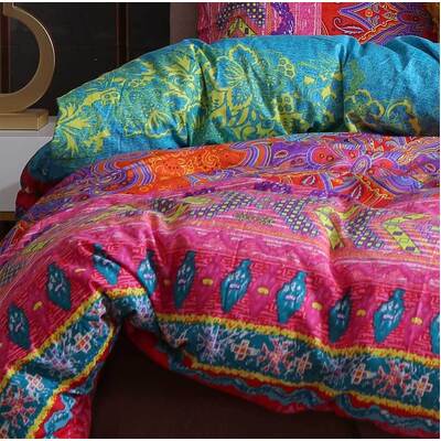 3pcs Double Size Boho Mandala Quilt Cover Set