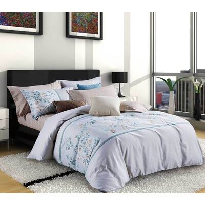 King Size 3pcs Tree Leaf Floral Quilt Cover Set