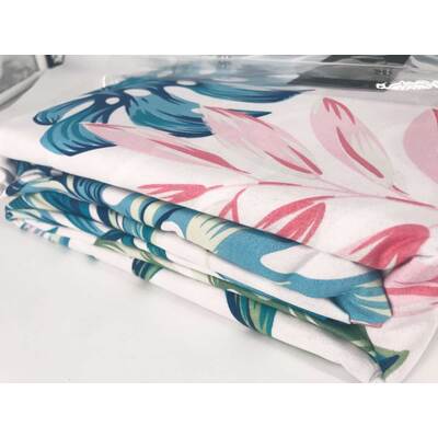 King Size 3pcs Palm Leaf Quilt Cover Set
